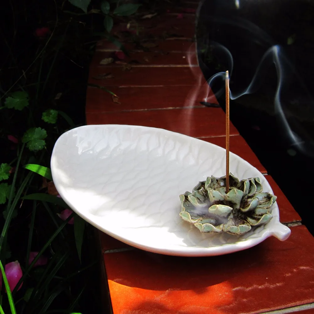 Керамическая курильница в виде цветка лотоса|censer incense burner|ceramic censerincense burner |