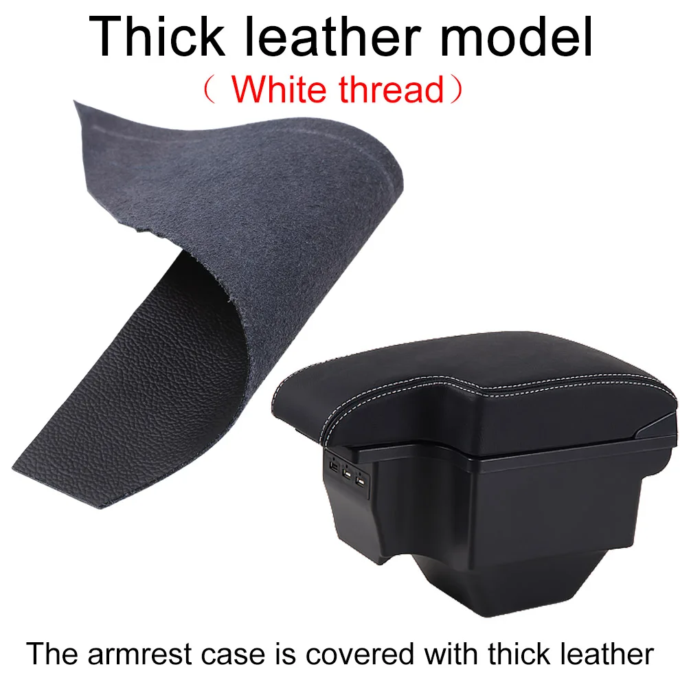 for MG ZS armrest box universal car center console caja modification double raised with USB No assembly - Название цвета: thick white