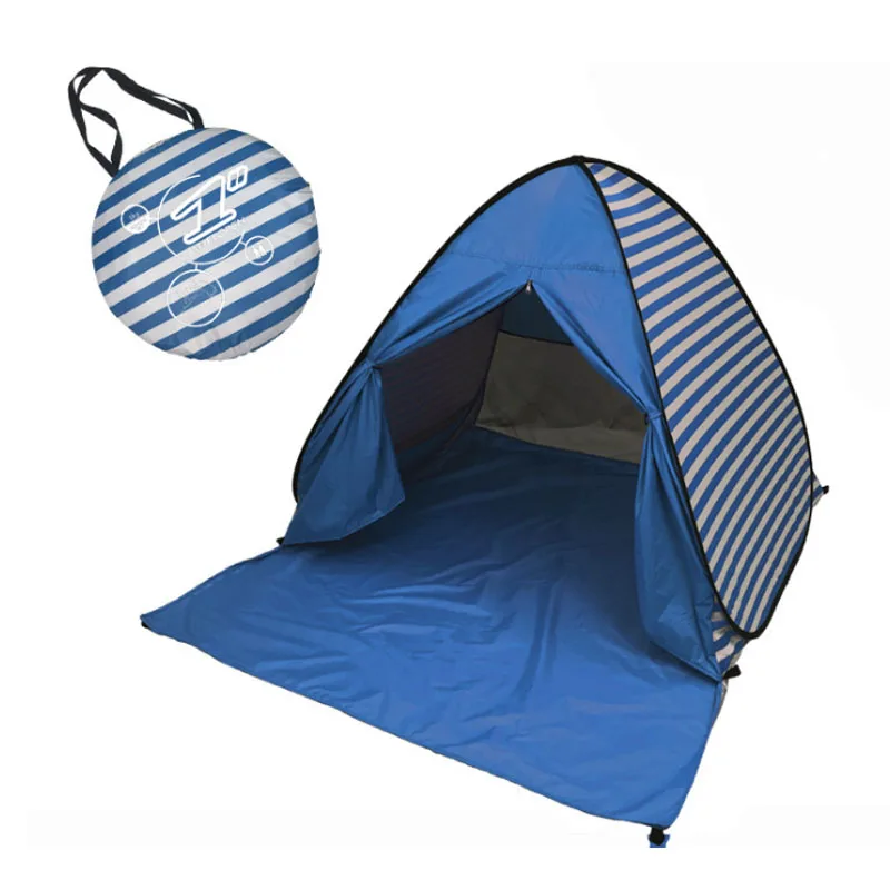 

Portable beach tent!Pop up Automatically set up camping beach tent with curtain quickly open outdoor UV50+ protection