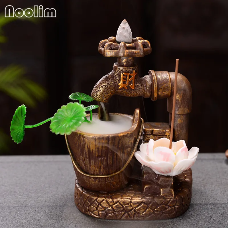 Керамический маленький монах курильница для благовоний горелка Лотос дым