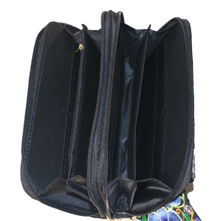 Женский Длинный холщовый кошелек с цветочной вышивкой|long clutch|wallet vintagevintage purse |