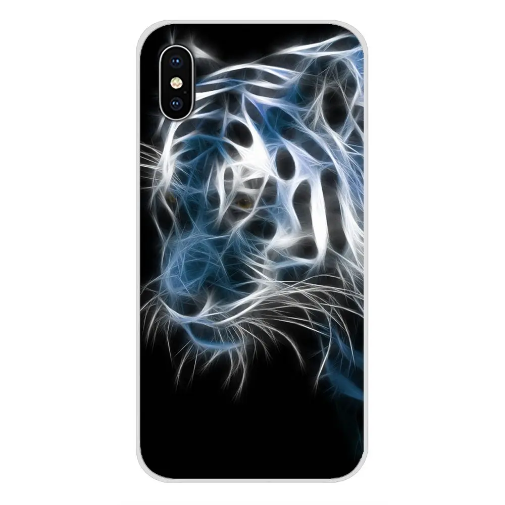 Светящиеся аксессуары с тигром чехлы для телефонов Apple iPhone X XR XS MAX 4 4S 5 5S 5C SE 6 6S 7 8 Plus