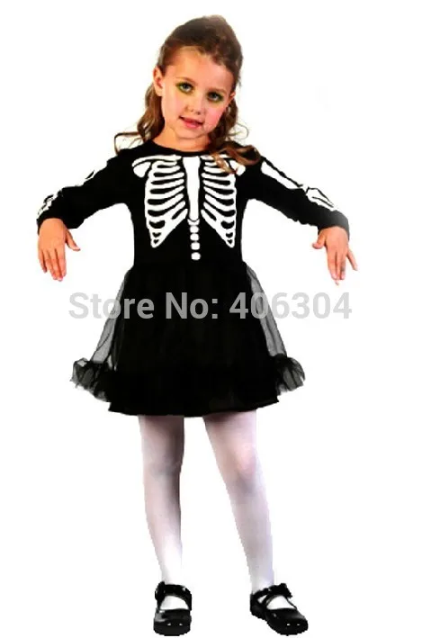 Бесплатная доставка праздничный костюм на Хэллоуин детское черное платье