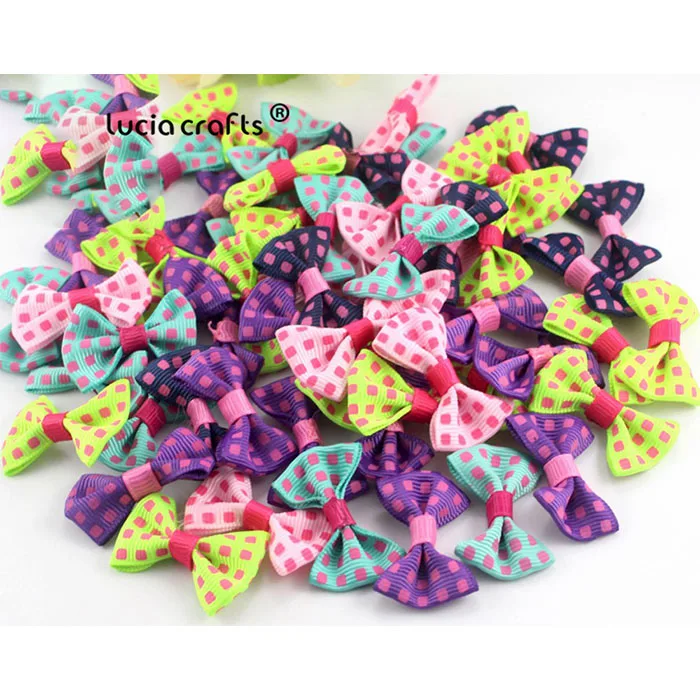 C3 Mix square1 24pcs Lucia crafts мульти вариант смешанные цвета горошек банты из органзы Девушки Бутик мини бант для волос Головные уборы DIY ремесло одежды B0807 - Цвет: C3 Mix square1 24pcs