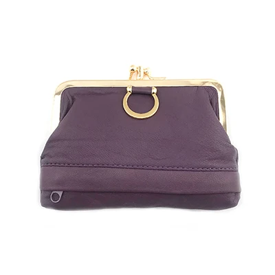 034Purple BELLO TUTTI, Женский мини кошелек для монет, натуральная кожа, дизайн, кошелек для леди, с металлической застежкой, кошелек для мелочи, повседневная сумка - Цвет: 034Purple