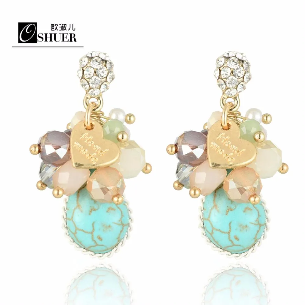 2017 Новый 2 цветов Золотой цвет кристалл Серьги для Женщин Мода Романтический