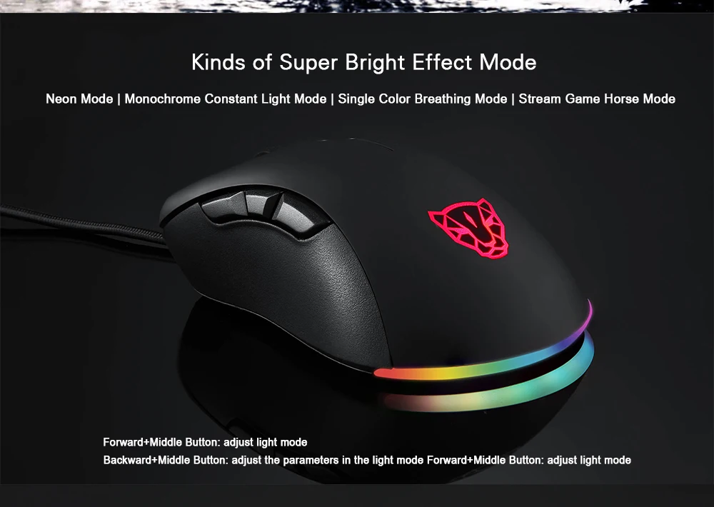 MOTOSPEED V100 RGB Проводная игровая мышь PAW3327 Оптический Эргономичный светильник 6200 dpi светодиодный оптический USB проводной Pro Gamer PC ноутбук