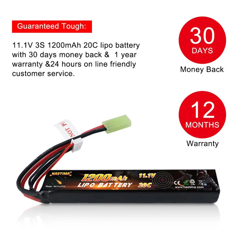 Nastima LiPo 11,1 V 1200mAh 20C Max 50C 3S страйкбол аккумулятор для пистолетов мини Tamiya или Deans-T штекер RC модель вертолет Квадрокоптер
