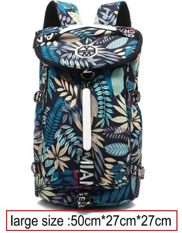 large blue 36L дорожный рюкзак для ноутбука, женский рюкзак, школьные сумки для девочек-подростков, цветочный принт, rugzak back pack kippling, женский рюкзак - Цвет: large blue
