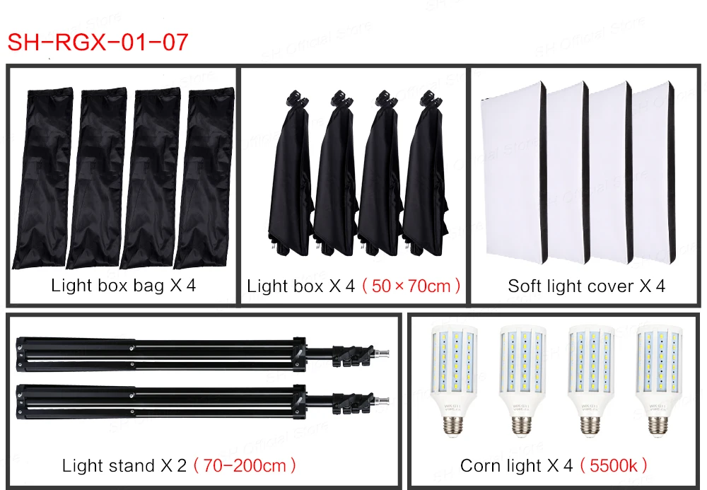 Фотостудия прямоугольная фотография Мягкая коробка 8 Led 20 W комплект освещения для фотосъемки 2 световая подставка 2 Мягкая коробка сумка для переноски для камеры