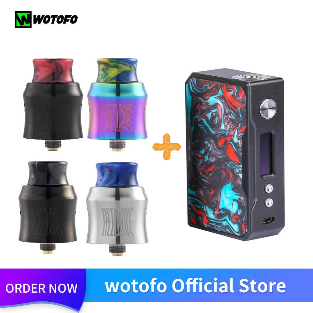Оригинальный Wotofo изогнутый RDA Vape танк с перетащите 157 Вт TC коробка испаритель