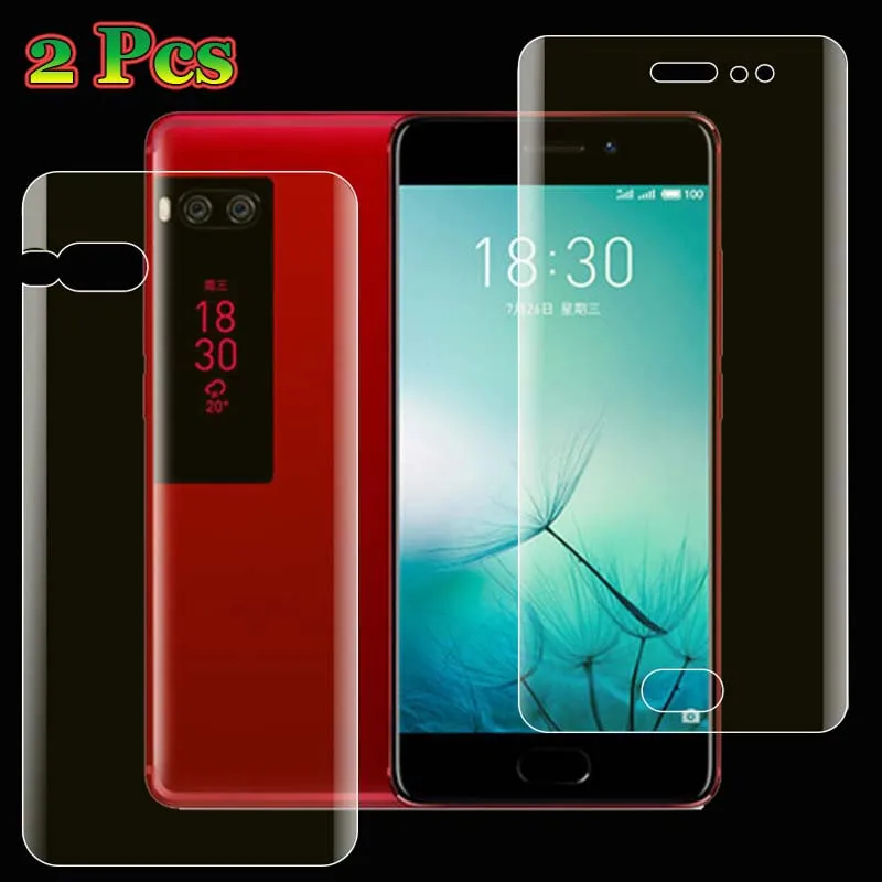 Front and Back Film Для Meizu Pro 7 Plus Pro 7+ Pro7 2 шт = передний+ задний тонкий полное покрытие краев от края до края пленка из мягкого ТПУ взрывозащищенный Экран протектор - Цвет: Front and Back Film