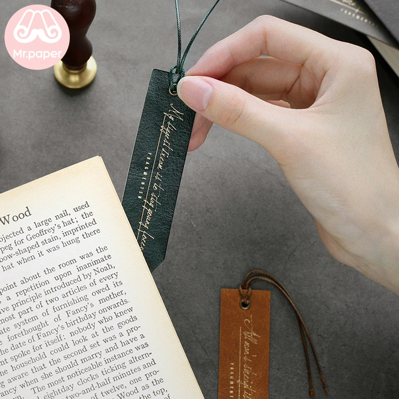 Mr paper 8 цветов Высокое качество PU кожаная закладка для новизны книгописатель страницы креативный Винтажный стиль PU закладки