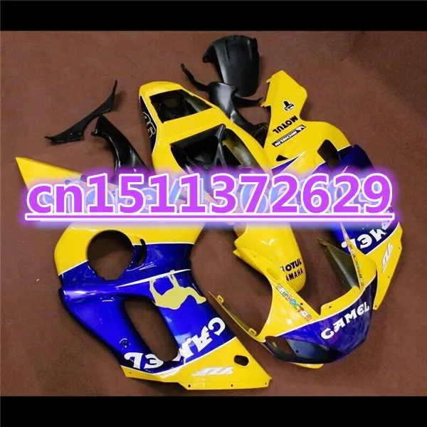 

Blue yellow bodywork for YZF-R6 98-02 YZF R6 98 99 00 01 02 YZF 600 R6 1998 99 00 01 2002 ABS fairing kits-Dor D