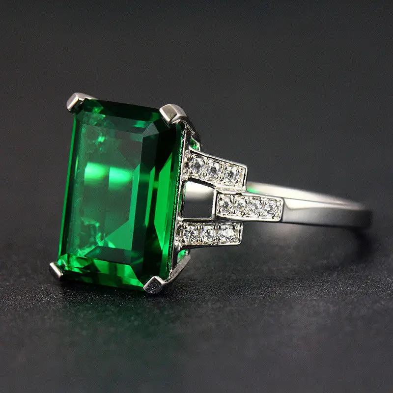 Модное обручальное кольцо с зеленым камнем для женщин размер 6-10 | Украшения и