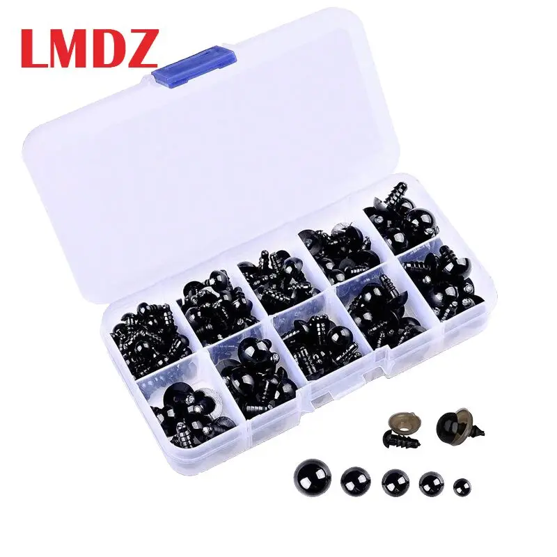 LMDZ 100 шт 6-12 мм DIY кукольные глаза черные пластиковые поделки защитные глаза для Мишки Тедди мягкая игрушка животное кукла амигуруми DIY аксессуары