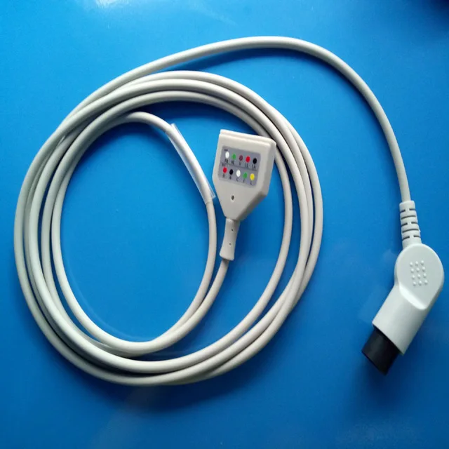 Datascope Edan Comen Biolight IVY Burdick Creative Biocare Tektronix LSI Air MDE PPG Pioneer Pace-tech 6pin DIN ECG trunk кабель |