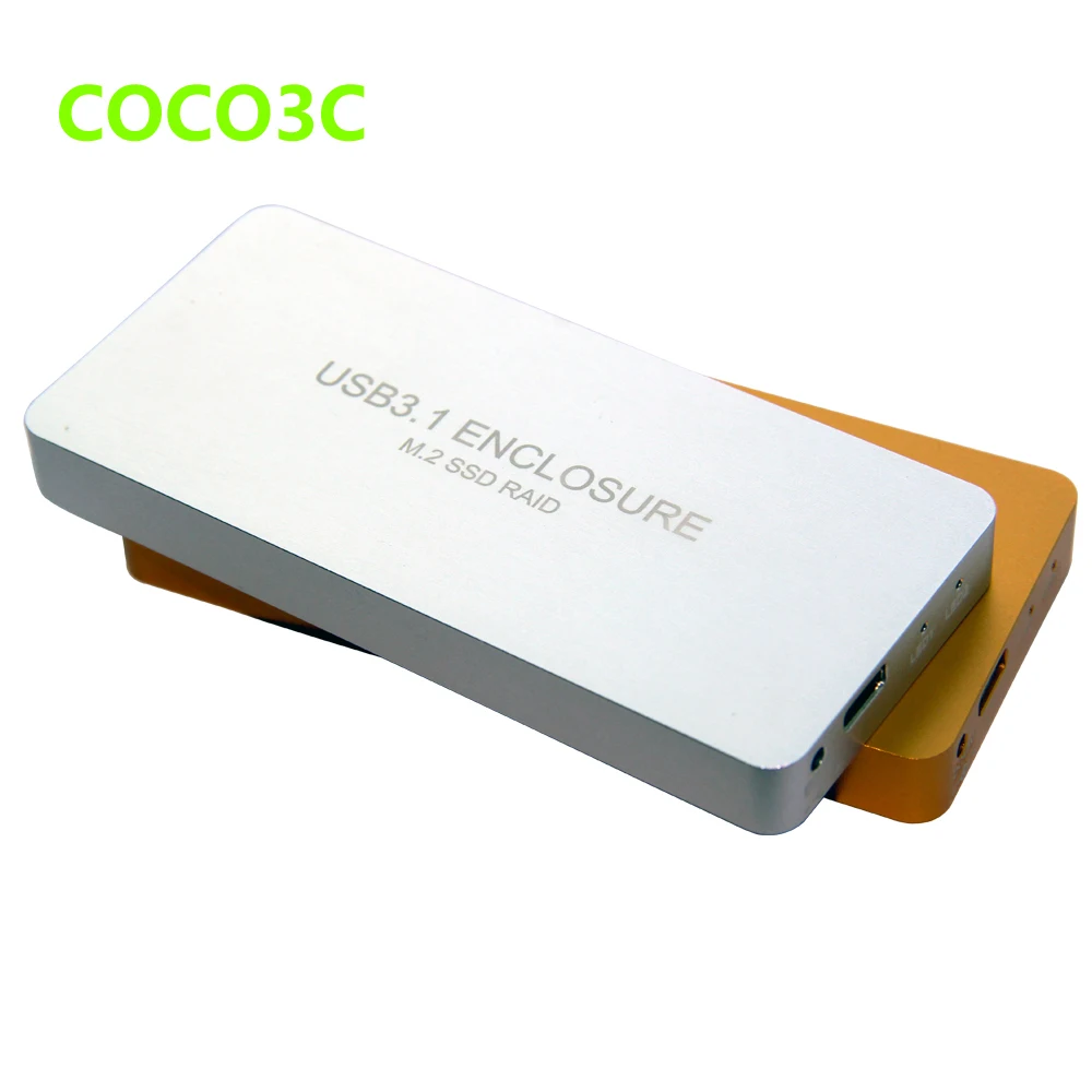 USB3.1 Type-C к 2 M.2 SSD корпус RAID0 RAID1 двойной адаптер NGFF внешняя коробка + | Электроника