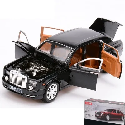 Black with box CN 1/24 большая литая роскошная модель автомобиля Collectiion L = 20 см дисплей W/6 с открывающимися дверцами красивая картина оттягивание и возврат мощности - Цвет: Black with box CN