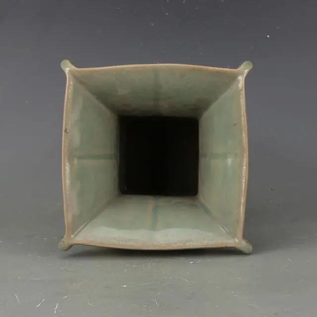 Древняя китайская делать Лаванда серой глазурью фарфор четыре овцы площади