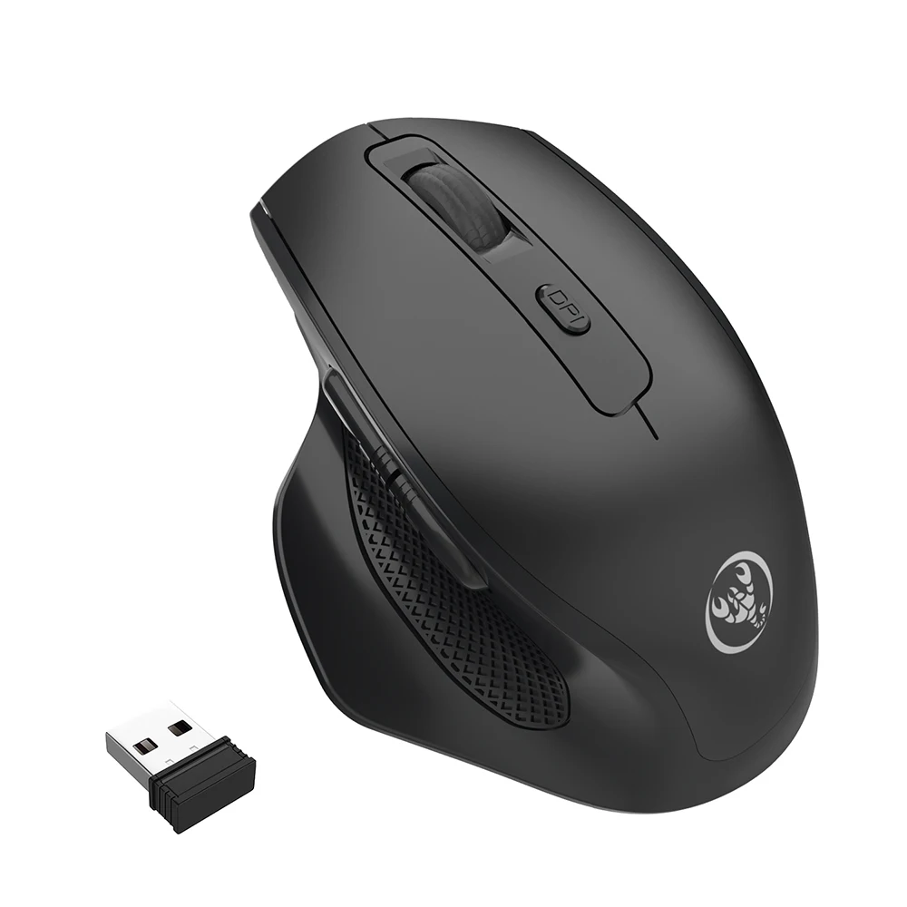 Черный HXSJ T28 2,4 ГГц Беспроводная мышь 2400 dpi 3 файла Регулируемая dpi Вертикальная мышь перезаряжаемая Эргономическая компьютерная Бесшумная мышь - Цвет: Черный