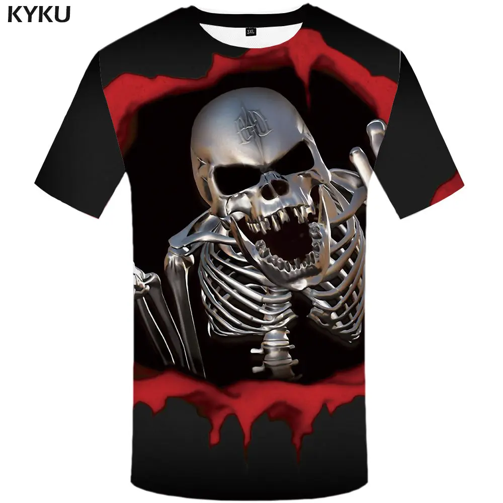 3d t shirt 18 KYKU бренд череп футболка женская дьявол плюс размер панк-рубашки одежда Топы Женская s сексуальная летняя Новинка - Цвет: 3d t shirt 18