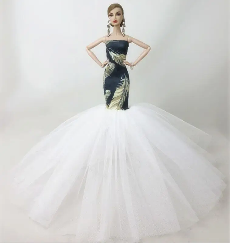 Особенности для Барби Кукольное свадебное платье bjd Кукла Одежда 6 минут