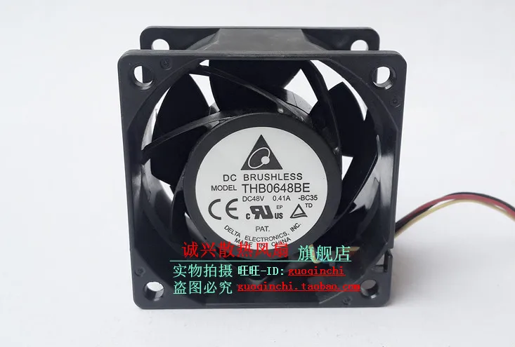 Бесплатная Delivery.6CM 6038 48 В THB0648BE 4 двойной подшипник вентилятора 0.41A сервер линия|line