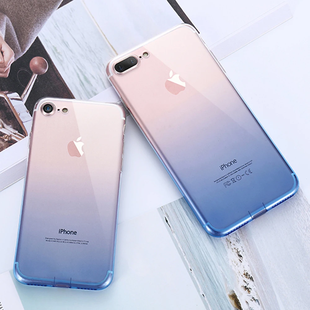 KISSCASE градиентный чехол для телефона iPhone X Xr Xs Max 7 8 6 6s Plus Ультратонкий Мягкий ТПУ 5 S