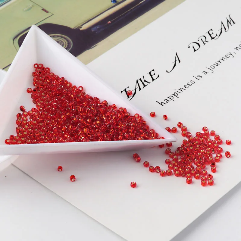 010 Red Ipsequins 1200 шт./лот 2 мм чешский стеклянный бисер для рукоделия 11/0 DIY стеклянный стеклярус для вышивки патчи аксессуары для одежды - Цвет: 010 Red