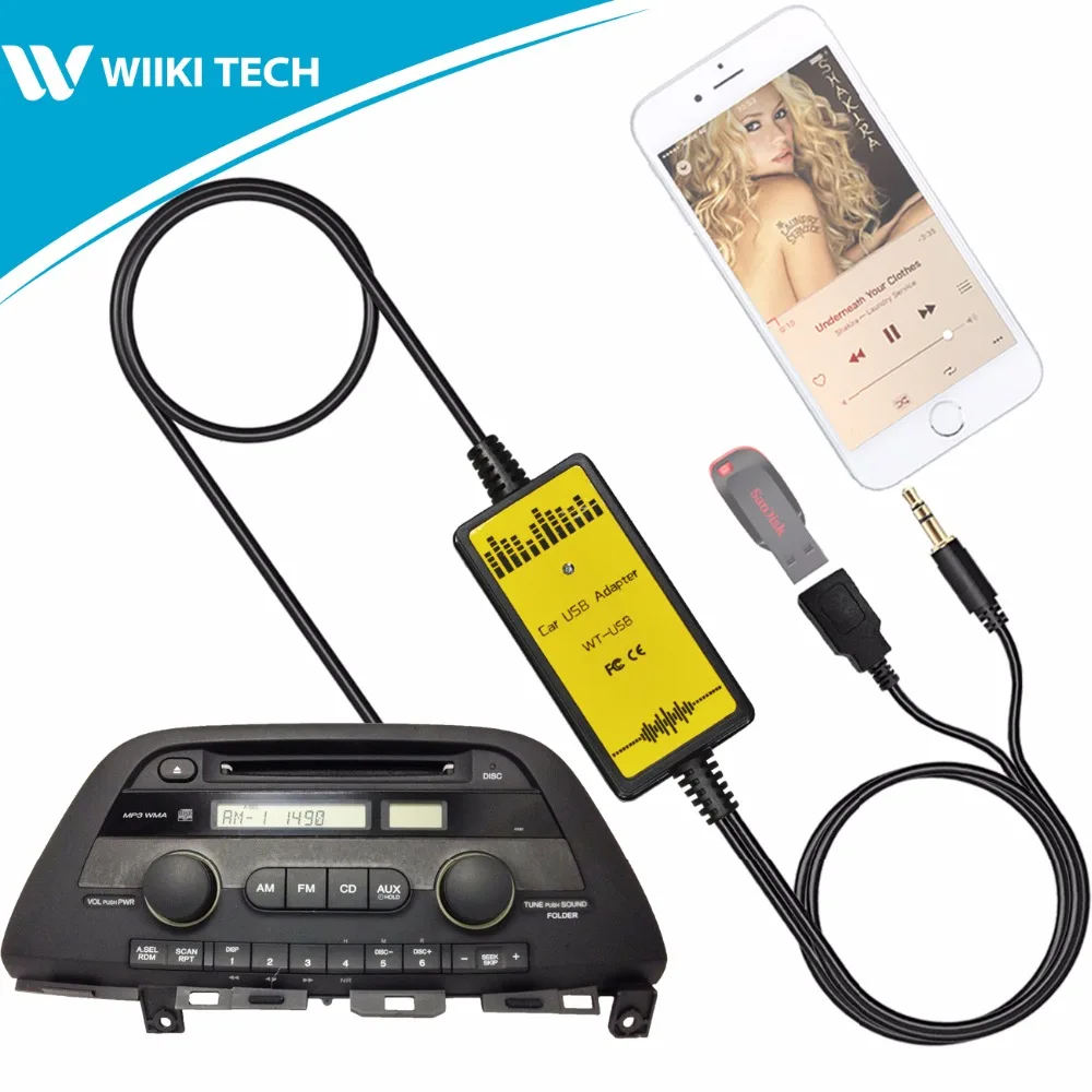 APPS2Car автомобильное радио USB AUX интерфейс аудио Mp3 адаптер CD Changer адаптер для Honda Odyssey 2005-2010