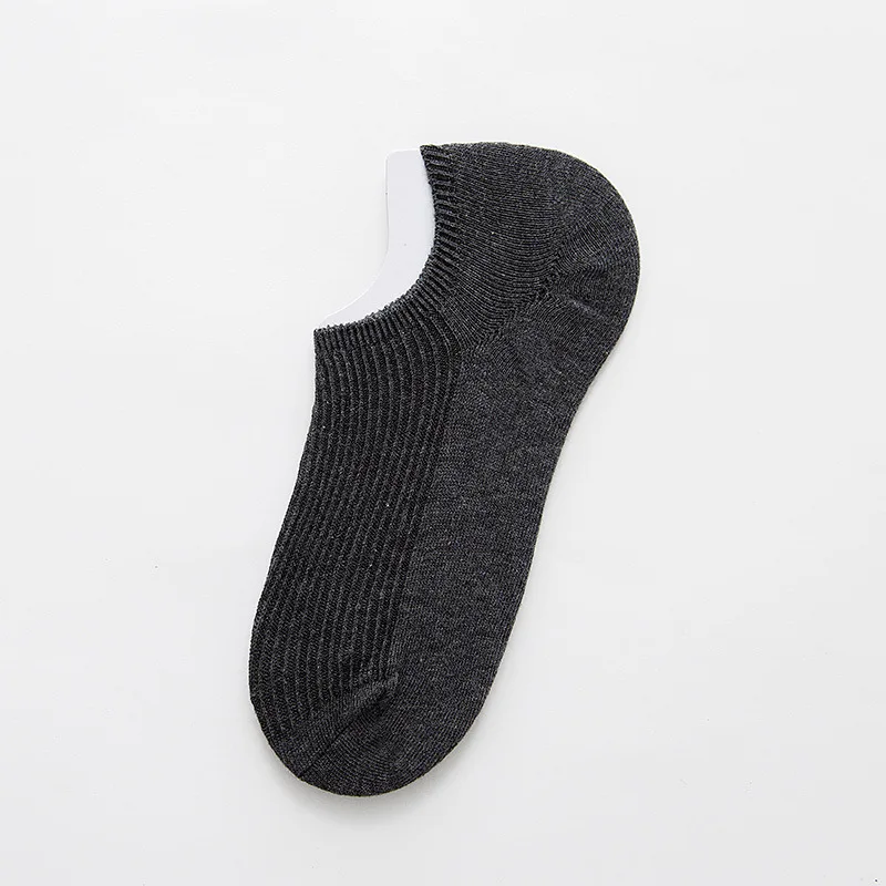 Dark gray Socks 5 пар/партия, мужские хлопковые носки, новые летние Нескользящие силиконовые невидимые лодочки, носки harajuku, мужские носки до щиколотки, противоскользящие мужские Meias - Цвет: Dark gray Socks
