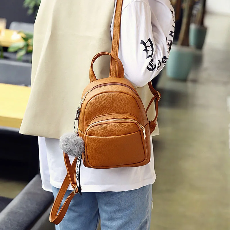 Женские мини-рюкзаки из мягкой искусственной кожи 2020 школьные сумки на плечо с