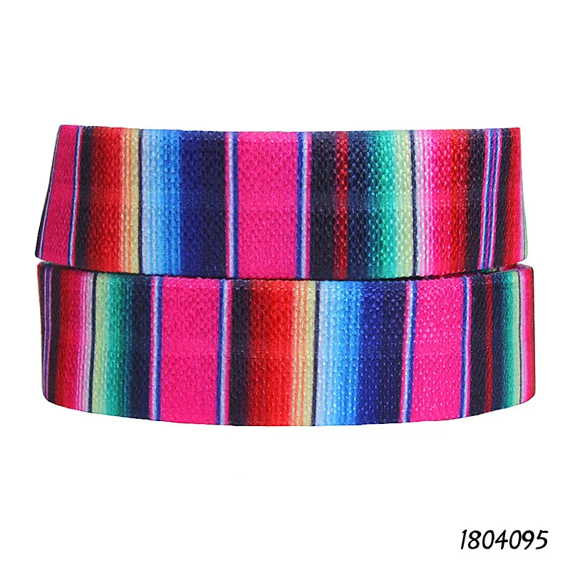 

(50 yards/lot) High quality rainbow colors 5/8" ombre foe fold over elastic ribbon roll for gift wrapped