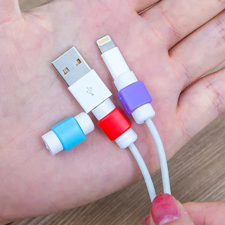 50 шт./лот USB кабель для передачи данных защита наушников цветные наушники чехол