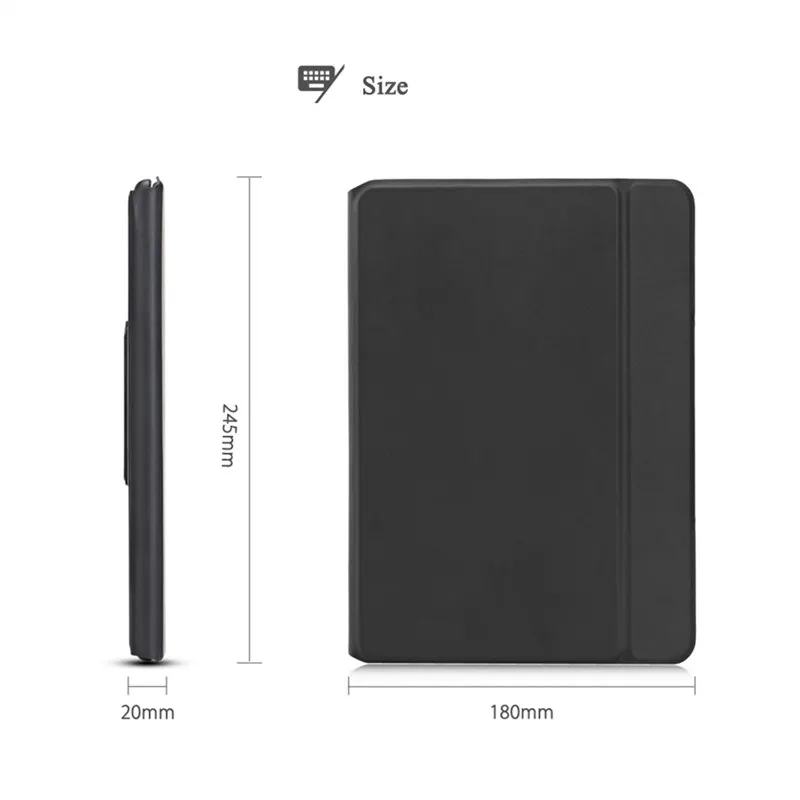 

kemile Ultra Slim Bluetooth Keyboard with Stand Smart Lightweight Leather Case Cover tablet Keypad klavye For iPad air 1 &2