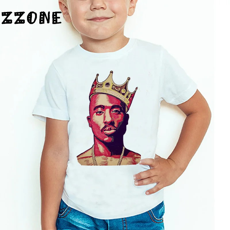 Детская футболка Tupac 2pac с принтом Swag в стиле хип хоп Повседневная летние топы