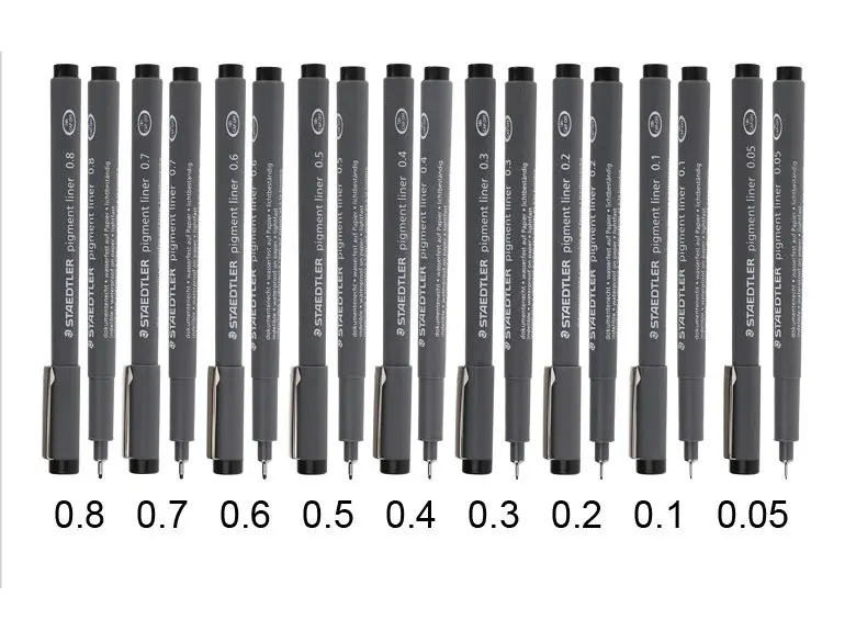 Набор из 8/12 Staedtler, файнлайнер, гелевые ручки Черный Цвет 12 размеров принадлежности для офиса и школы искусства набросок рисунок канцелярских принадлежностей - Цвет: Pack of 9 Pens