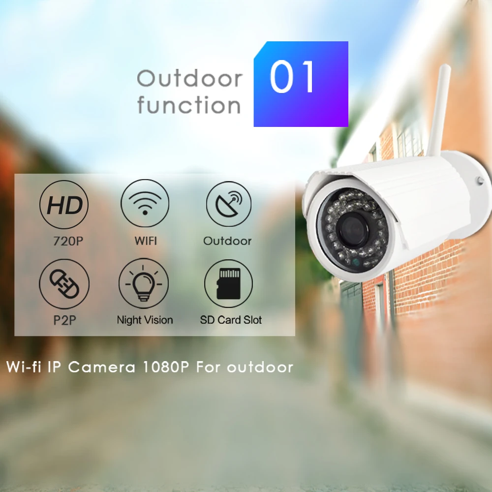 Ctvman Wi-Fi IP Камера всепогодный ip-безопасности Открытый CCTV S 720 P 1080 SD карта пуля