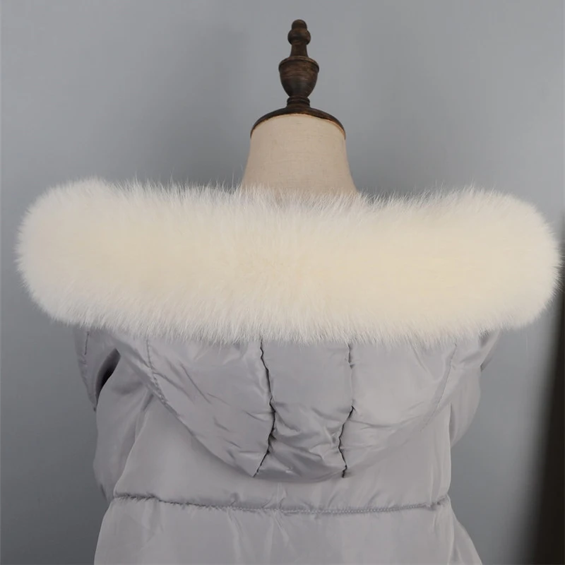 Новинка зимы натуральный Лисий меховой воротник женское пуховое пальто с