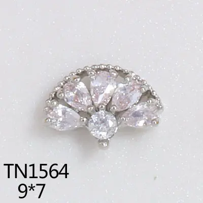 TN1564 5 шт. 3D Золото Серебро Металл циркон украшения для ногтей роскошный Циркон Кристалл серии аксессуары для ногтей большой верхний уровень Маникюр шармы - Цвет: TN1564