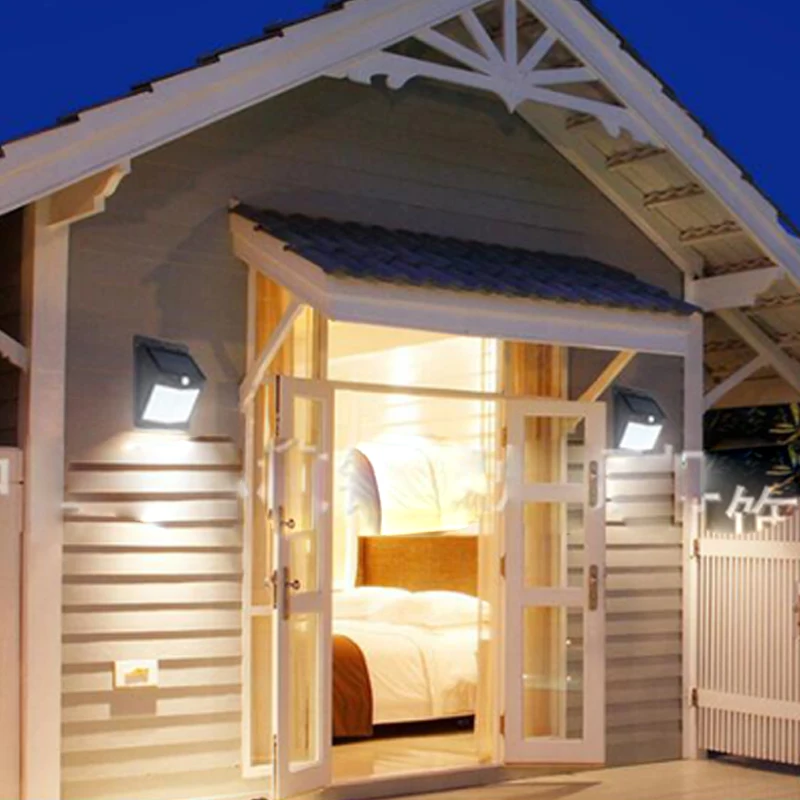 40 LED Солнечный свет на солнечных батареях настенный светильник датчик движения