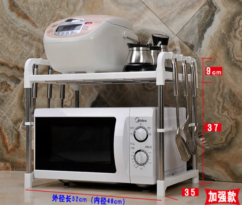 1 layer L52CM Однослойная 2-х слойный Кухня приправа рисоварка полка для хранения микроволновая печь полка Печная решётка Нержавеющая Сталь трубка LU4244 - Цвет: 1 layer L52CM