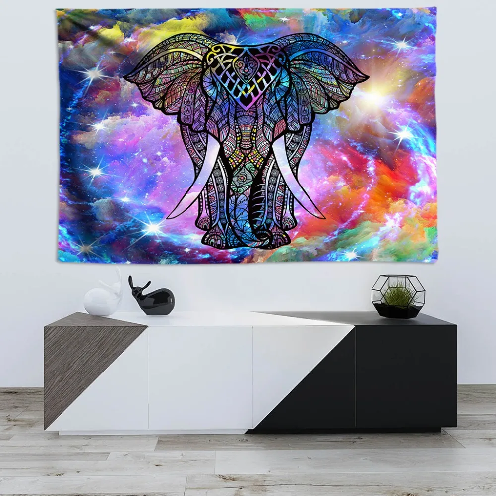 Гобелен с большим слоном большие настенные Висячие 3D Животные Psychedelic гобелены