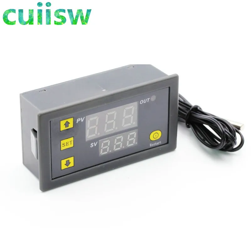 AC110V 220V цифровой контроллер температуры DC12V красный и синий Дисплей 20а 55 120