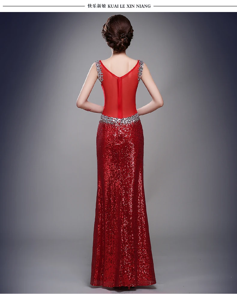 Женское вечернее платье с блестками прозрачное длинное открытой спиной TK1017