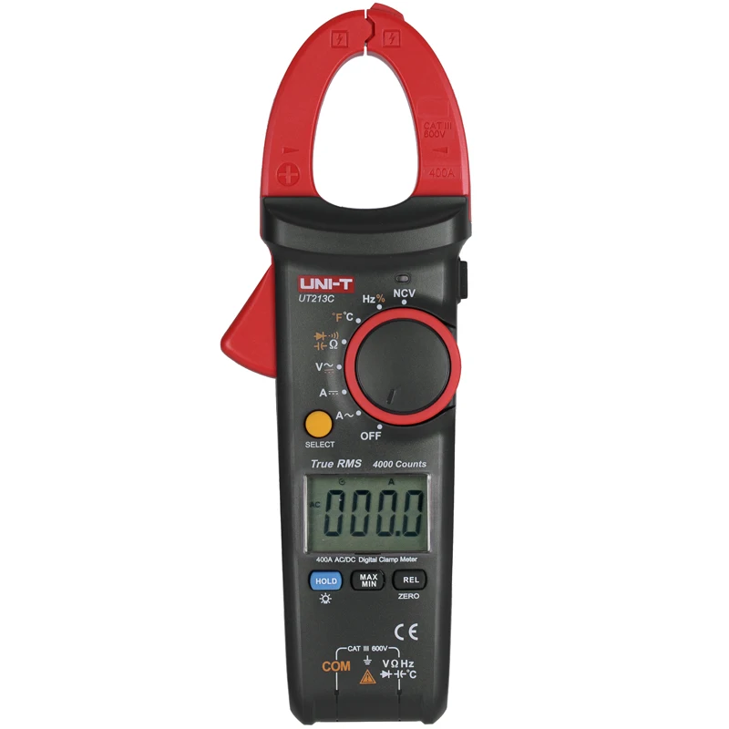 UNI-T UT213A/UT213B/UT213C 400A цифровой клещи; Автоматический диапазон True RMS цифровой мультиметр/ЖК-подсветка/фонарик