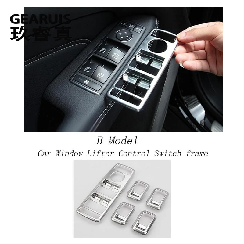 

Car Styling For Mercedes Benz C E Class W204 W212 Auto Window Lifter Control Frame Switch Decor Armrest Panel Trim Sticker Cover