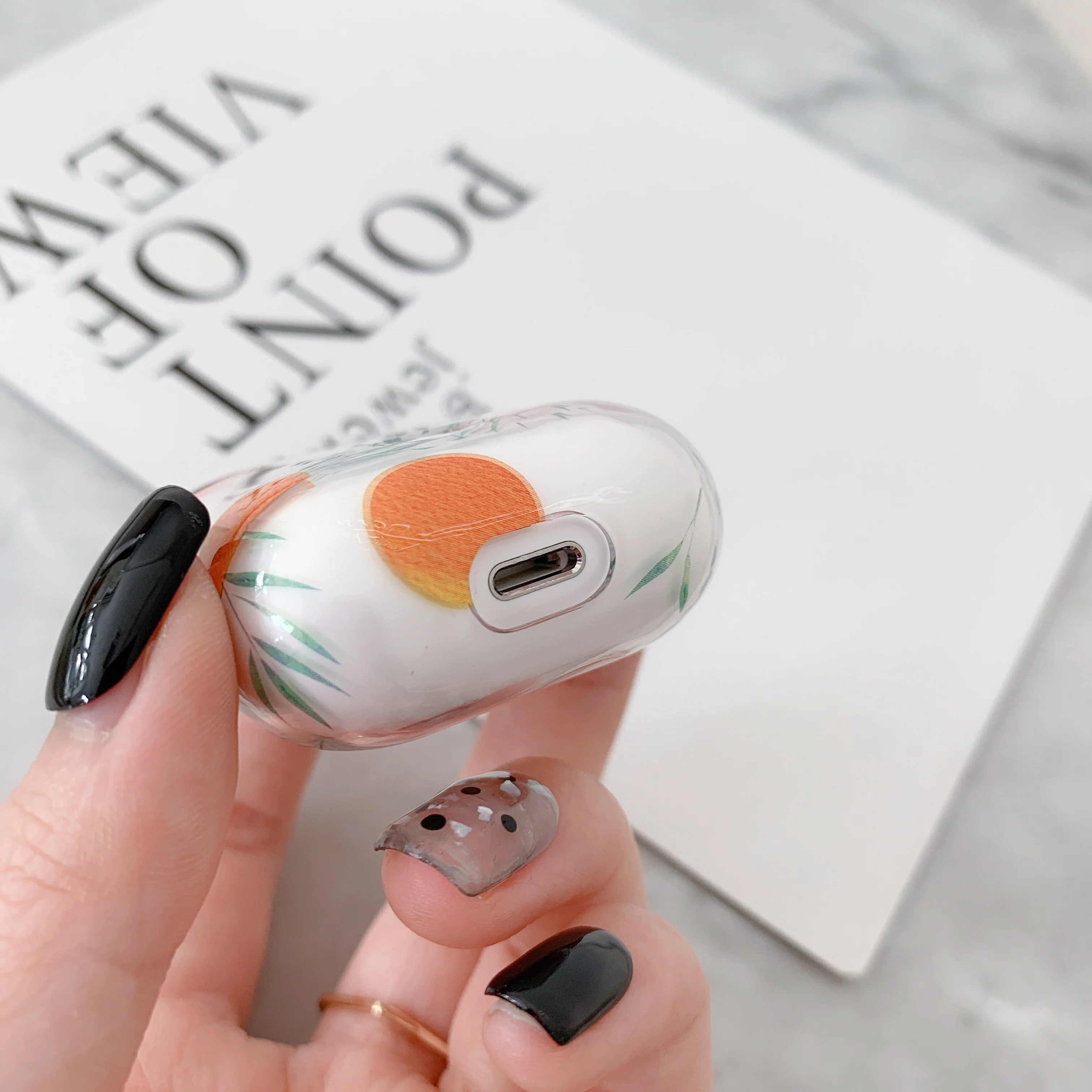 Фруктовый оранжевый прозрачный чехол для Airpods прекрасный подарок идеальный дизайн для Apple Airpods2 bluetooth чехол для наушников