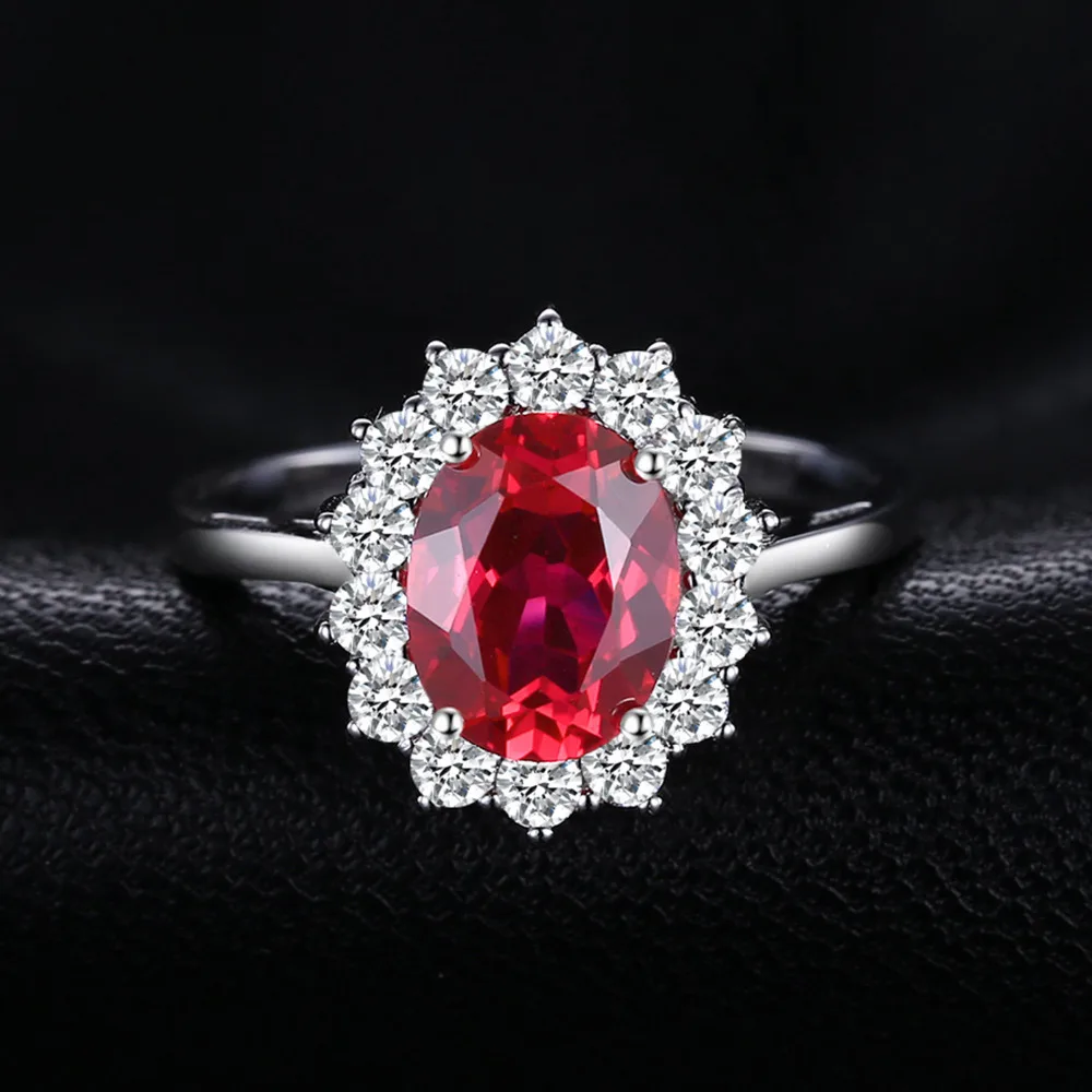 Jewelrypalace Принцесса Диана Уильям Кейт Миддлтон 3.2ct создан красный рубин Обручение 925 Серебряное кольцо обручальное кольцо